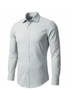 Polo by Ralph Lauren Mens Dress Shirt Blue Plaid on White Size 16 32/33